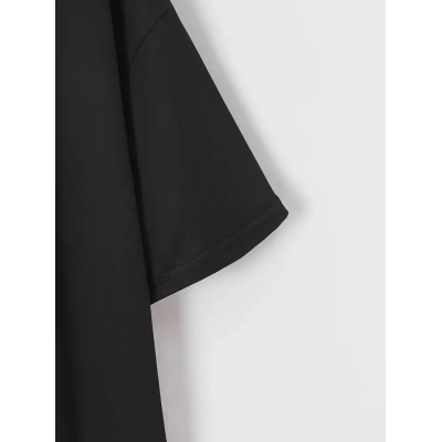 New York Baskılı Oversize Bisiklet Yaka T-shirt - Siyah New York Baskılı Oversize Bisiklet Yaka T-shirt - Siyah
