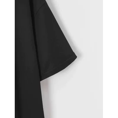 New York Baskılı Oversize Bisiklet Yaka T-shirt - Siyah New York Baskılı Oversize Bisiklet Yaka T-shirt - Siyah