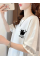 Baskılı Oversize Bisiklet Yaka T-shirt - Beyaz Baskılı Oversize Bisiklet Yaka T-shirt - Beyaz