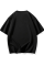 Baskılı Oversize Bisiklet Yaka T-shirt - Siyah