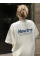 Baskılı Oversize Bisiklet Yaka T-shirt - Beyaz Baskılı Oversize Bisiklet Yaka T-shirt - Beyaz