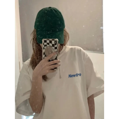 Baskılı Oversize Bisiklet Yaka T-shirt - Beyaz Baskılı Oversize Bisiklet Yaka T-shirt - Beyaz