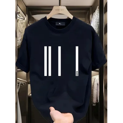 Baskılı Oversize Bisiklet Yaka T-shirt - Siyah Baskılı Oversize Bisiklet Yaka T-shirt - Siyah
