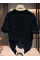 Baskılı Oversize Bisiklet Yaka T-shirt - Siyah Baskılı Oversize Bisiklet Yaka T-shirt - Siyah
