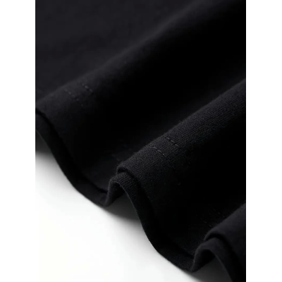 Baskılı Oversize Bisiklet Yaka T-shirt - Siyah Baskılı Oversize Bisiklet Yaka T-shirt - Siyah