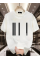 Baskılı Oversize Bisiklet Yaka T-shirt - Beyaz Baskılı Oversize Bisiklet Yaka T-shirt - Beyaz
