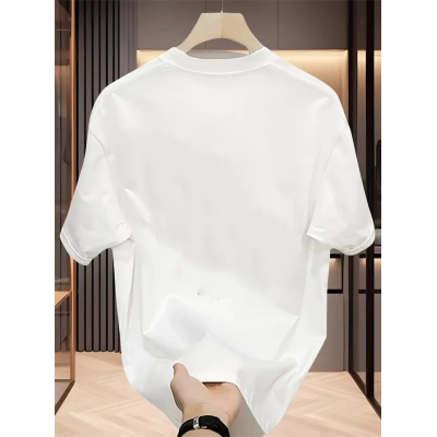 Baskılı Oversize Bisiklet Yaka T-shirt - Beyaz Baskılı Oversize Bisiklet Yaka T-shirt - Beyaz